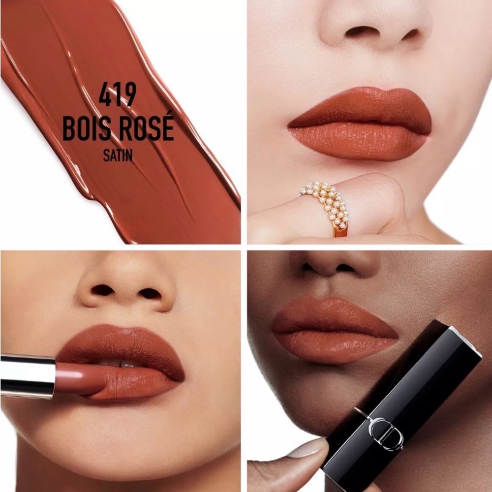 Dior - Rouge Dior Satin Lipstick - 419 Bois Rose - Picture 3 of 4